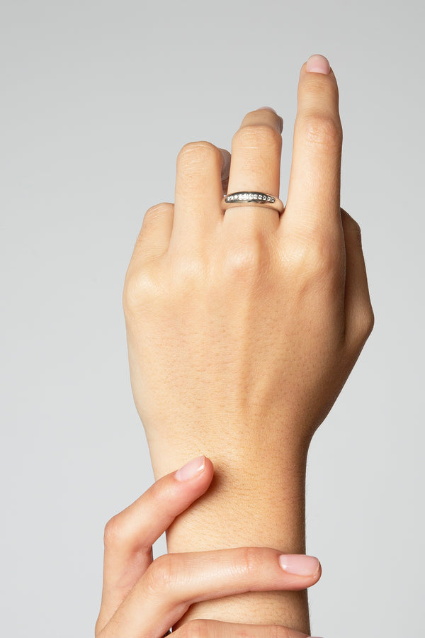 ANILLO BOMBÉ SHINE SILVER