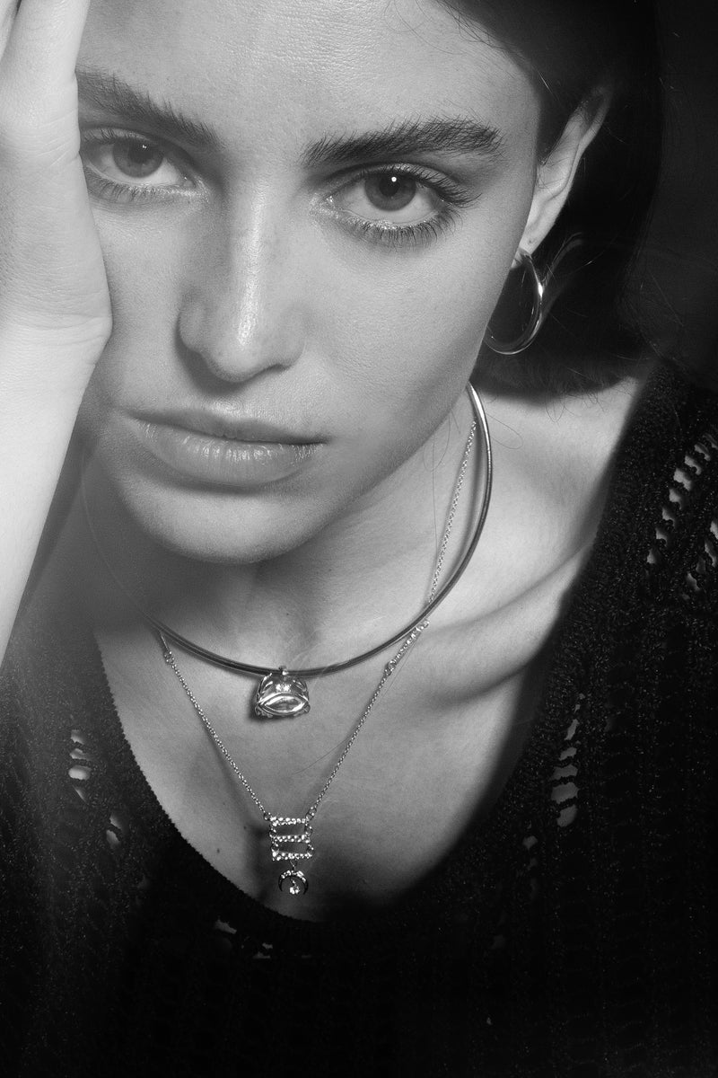 COLLAR MOON SILVER
